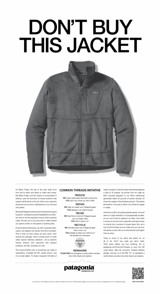 Patagonia's "Don't Buy This Jacket" campaign